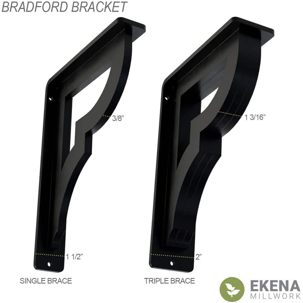 Bradford Black Powder Coated Wrought Iron Countertop Bracket