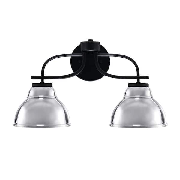 Unbranded Olympia 18.5 in. 2-Light Matte Black Vanity Light