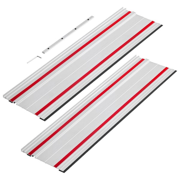 Track Saw Guide Rail, Kit Includes 2 x 27.5 in. Aluminum Extruded Guide Rails and 1 Connector, 55 in. Cutting Range