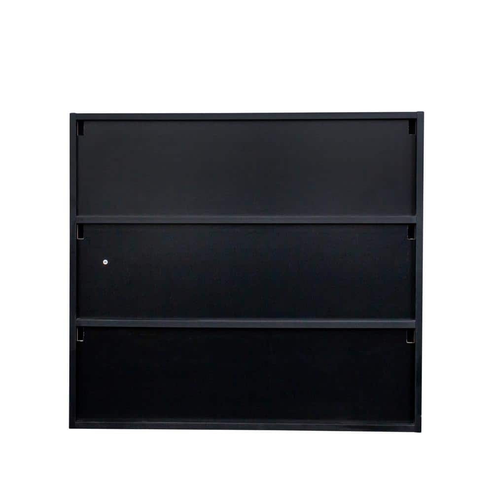 31.3 in. W x 14.76 in. D x 28.35 in. H Black Shoe Cabinet Linen Cabinet wit