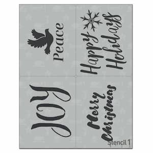 Holiday Greeting Stencil 4-Pack