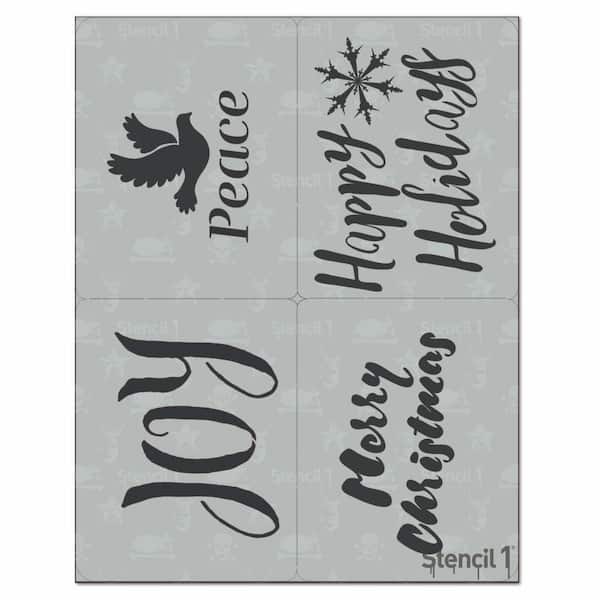 Stencil1 Holiday Greeting Stencil 4-Pack
