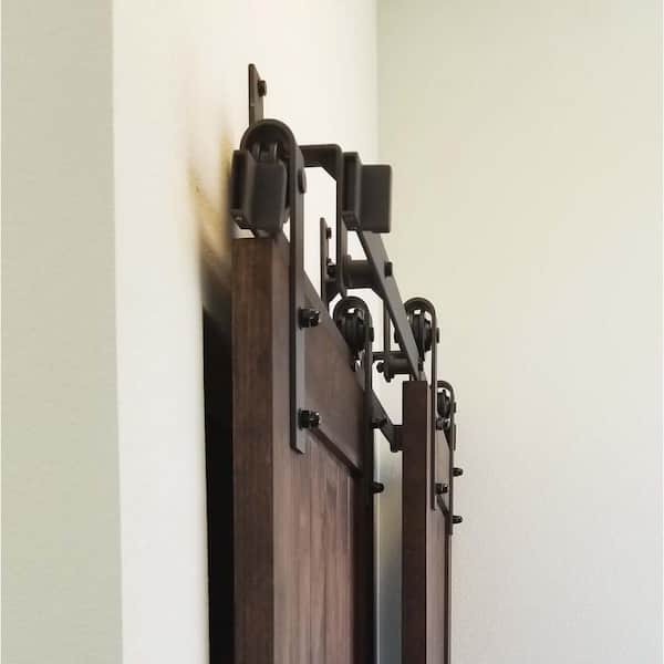 60in.x80in.Bypass Rustic Unf 2-PNL V-Groove Solid Core Knotty Alder Wood Sliding Barn Door with Bronze Hardware Kit 60in.x80in.Bypass Rustic Unf 2-PNL V-Groove Solid Core Knotty Alder Wood Sliding Barn Door with Bronze Hardware Kit