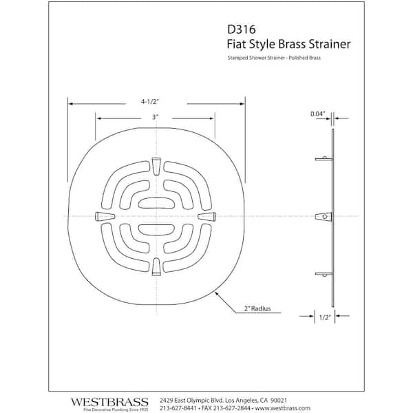 Westbrass Florestone Snap-In Shower Strainer, Polished Chrome, D3191-26