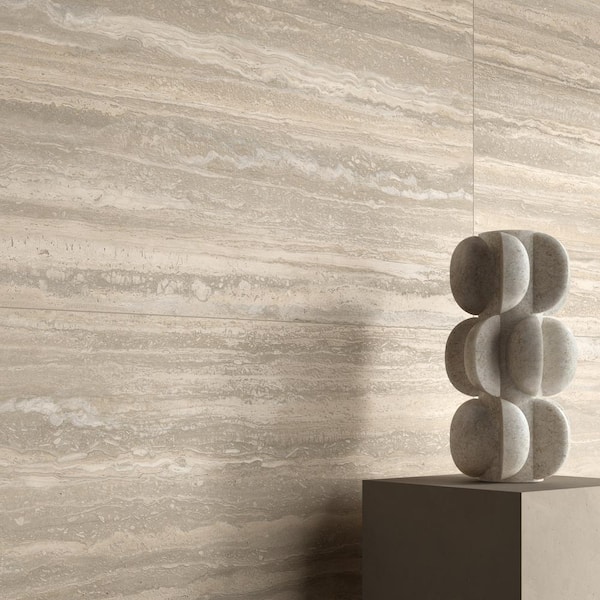 Imperia Travertine Hazelnut 23.5 in. x 47.08 in. Stone Look Satin Porcelain Floor and Wall Tile (30.98 sq. ft./Case)