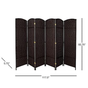 7 ft. Black 6-Panel Room Divider