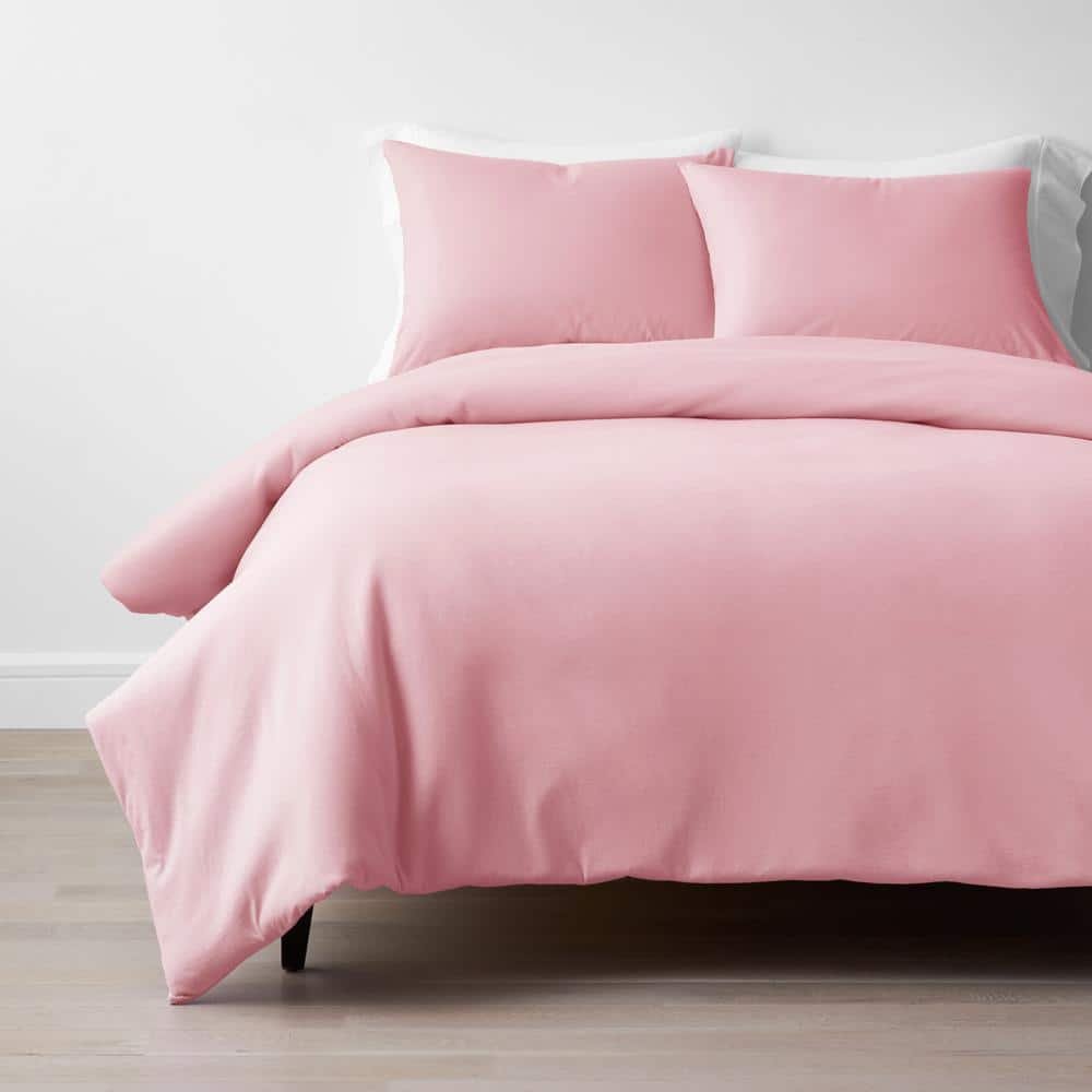 The Company Store Company Cotton 3-Piece Pink Jersey Knit Full Duvet Cover  Set 50703N-F-PINK - The Home Depot