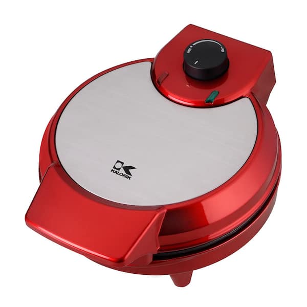 KALORIK Single Waffle Heart-Shaped Red American Waffle Maker