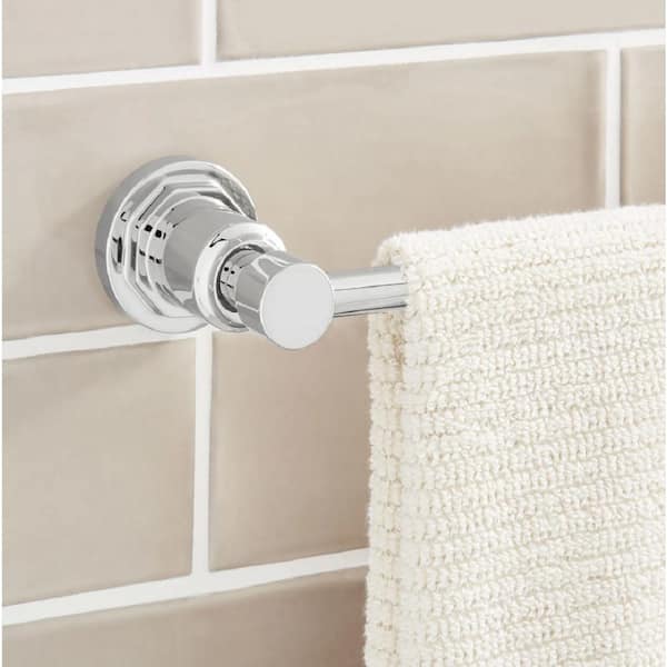 SIGNATURE HARDWARE Greyfield 24 in. Wall Mounted Single Towel Bar in Chrome