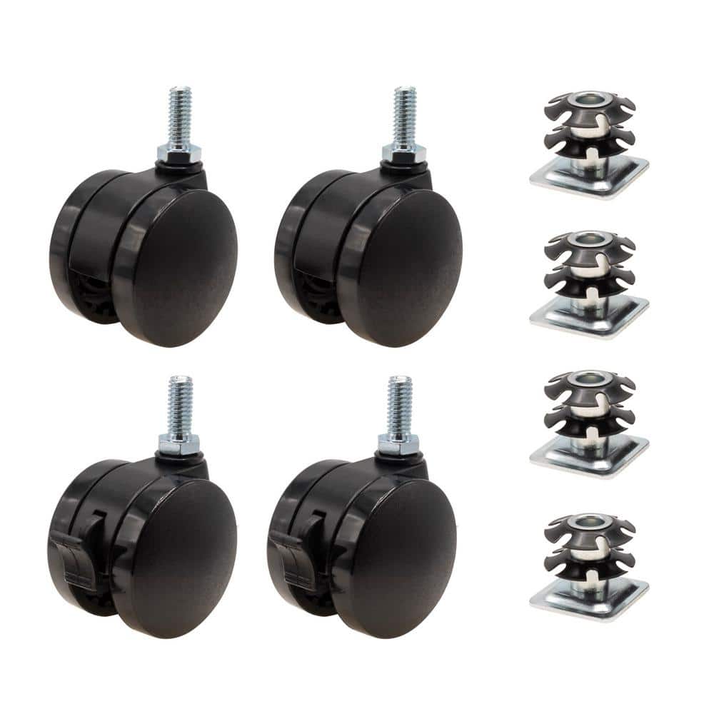 2 in. Black Furniture Swivel Brake Caster 440 lbs. Load Rating for 1-1/8 in. Square 16 up to 18 gauge tubing (4-Pack) price history on PriceWatchPro