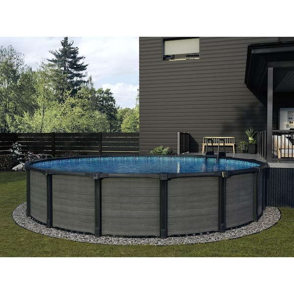 Bimini 18 ft. Round 52 in. Deep Hard Side Above Ground Deluxe Pool Package