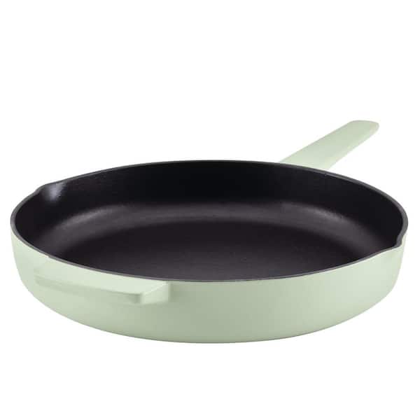KitchenAid 12 in. Enameled Cast Iron Cast Iron Frying Pan in Pistachio