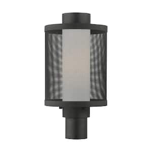 Roycroft 17.5 in. 1-Light Textured Black Stainless Steel Hardwired Outdoor Marine Grade Post Light w/No Bulbs Included