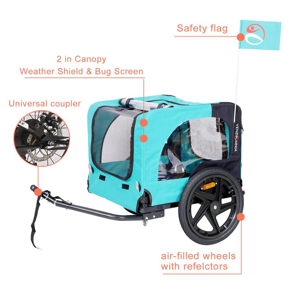 Light Green Foldable Pet Jogging Stroller with Mesh Canopy