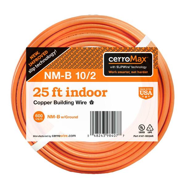 Cerrowire Ft Orange Solid Cerromax Slipwire Copper Nm B Wire Ar The Home Depot