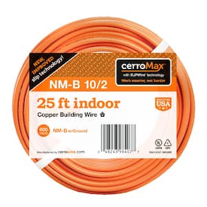 25 ft. 10/2 Orange Solid CerroMax SLiPWire Copper NM-B Wire