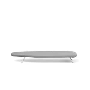 Tabletop Ironing Board S 37 x 12 in with Collapsable Legs and Storage Hook, with Metalized Cover and Black Frame