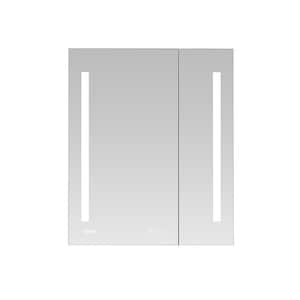 Signature Royale 30 in W x 30 in. H Recessed or Surface Mount Medicine Cabinet with Bi-View Doors and LED Lighting
