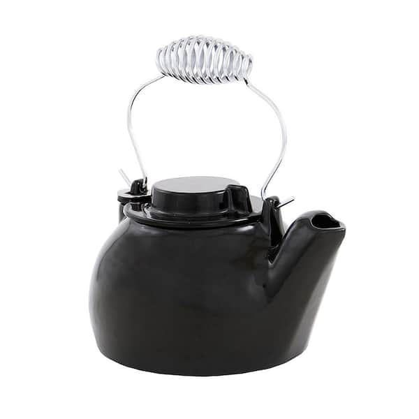 Enameled Humidifying Kettle, 9.25 Inch Tall, Black