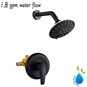 Single-Handle 1-Spray 1.8 GPM High Pressure Shower Faucet with Valve in Matte Black (Valve Included)