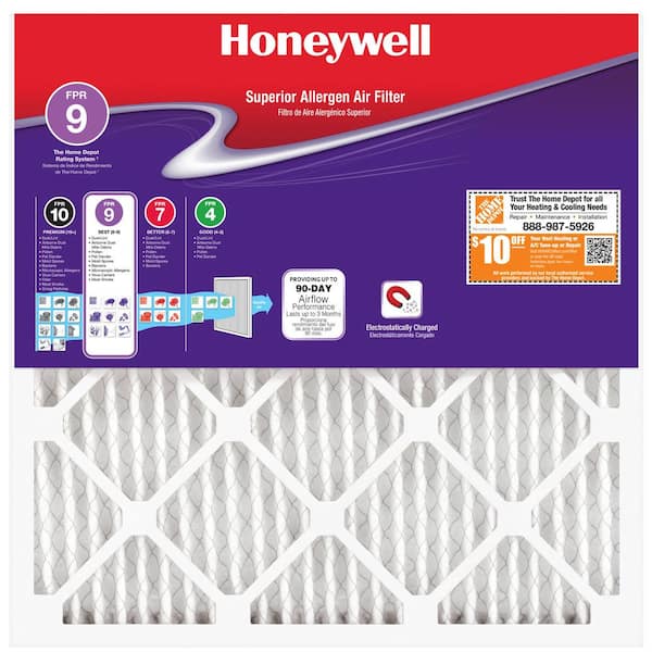 Honeywell 16 x 16 x 1 Superior Allergen Pleated MERV 11 - FPR 9 Air Filter (12-pack)