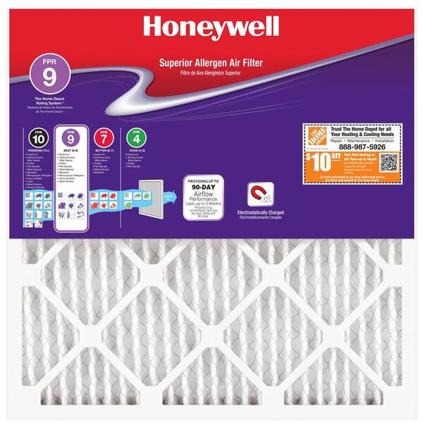 Honeywell 20 x 20 x 1 Superior Allergen Pleated MERV 11 - FPR 9 Air Filter