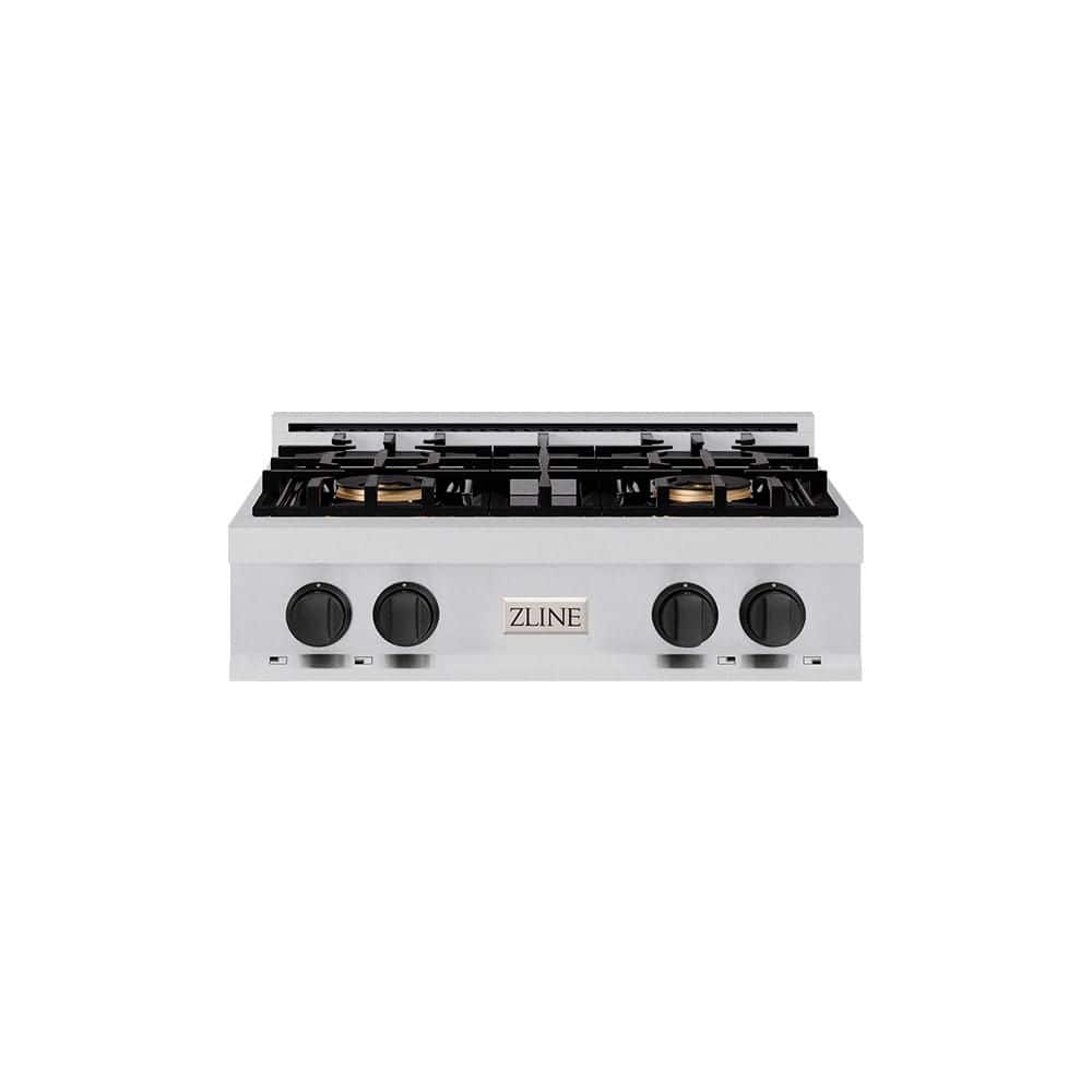 Autograph Edition 30 in. Classic Gas Rangetop with 4-Burner DuoPro Cooktop in Stainless Steel and Matte Black Accents