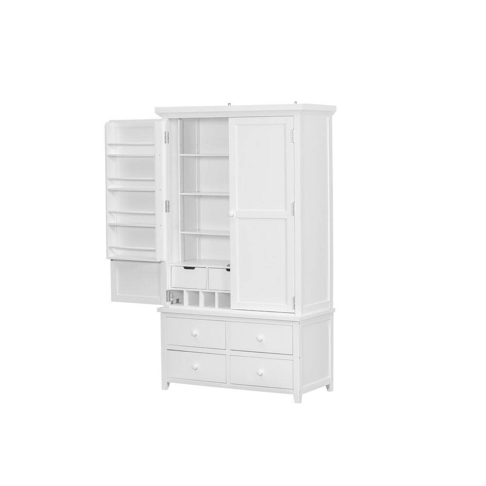 41 in. W x 20 in. D x 71 in. H White Linen Cabinet, Freestanding Kitchen Wooden Pantry Large Cupboard Storage Cabinet price history on PriceWatchPro