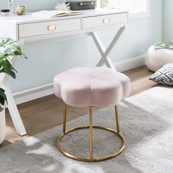 Pink and gold vanity stool hotsell