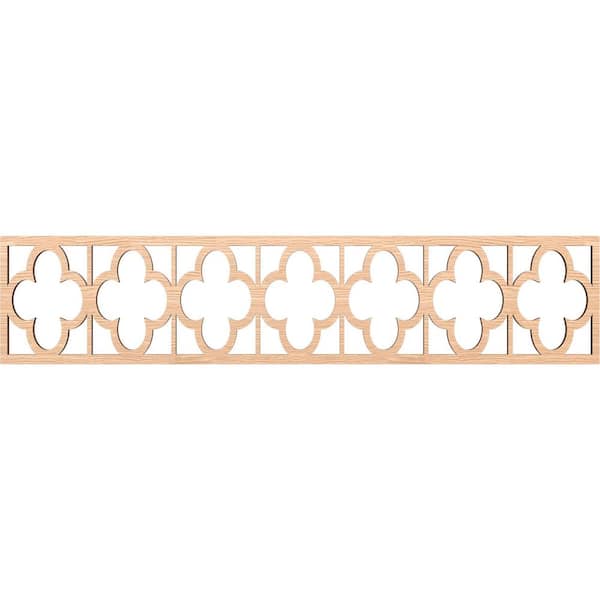 Ekena Millwork Woodall Fretwork 0.375 in. D x 46.75 in. W x 10 in. L Red Oak Wood Panel Moulding