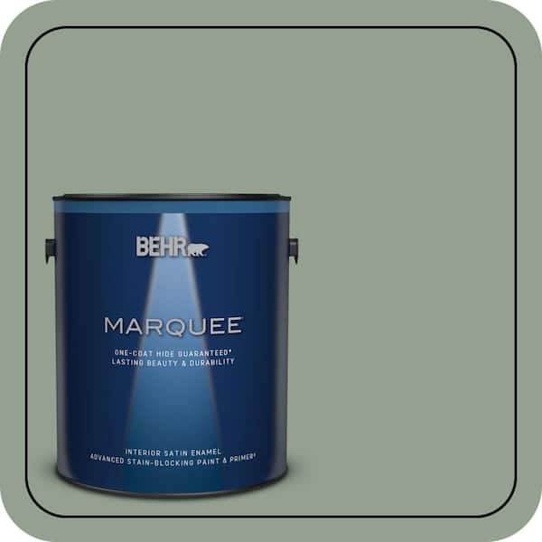 BEHR MARQUEE 1 gal. #N400-4 Forest Path One-Coat Hide Satin Enamel Interior Paint & Primer