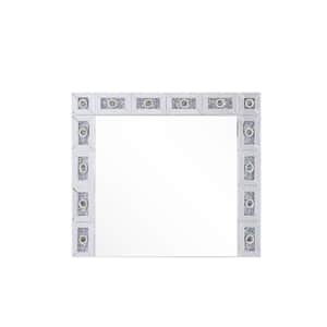 Noralie 3 in. x 29 in. Glam Square Framed Silver Decorative Mirror