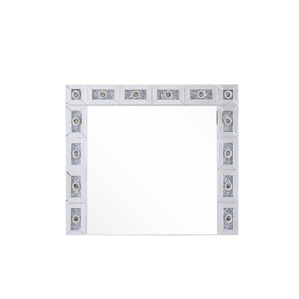 ACME FURNITURE Noralie 3 in. x 29 in. Glam Square Framed Silver Decorative Mirror