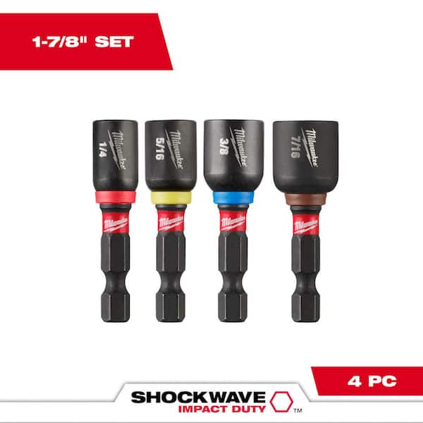Milwaukee SHOCKWAVE Impact Duty 1-7/8 in. Alloy Steel Magnetic Nut Driver Set (4-Piece)