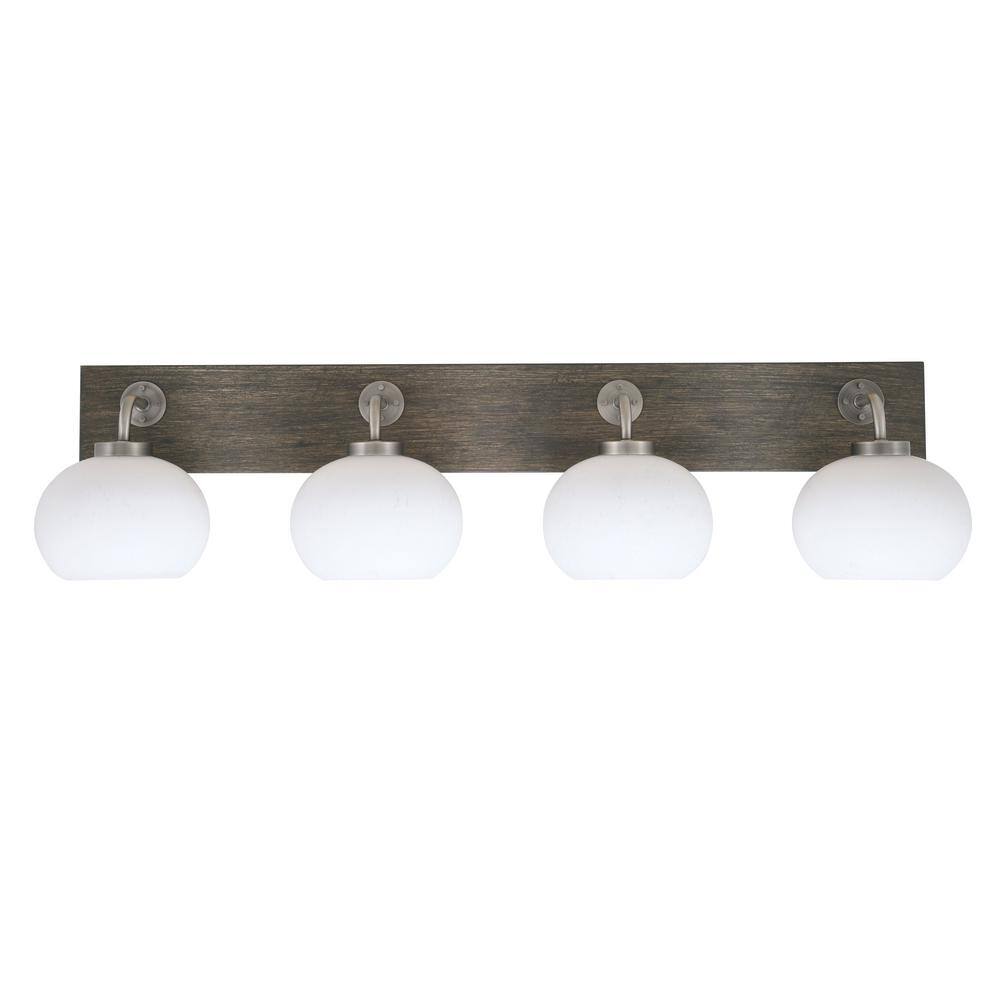 Kirby 37.5 in. 4-Light Graphite and Painted Distressed Wood-look Metal ...