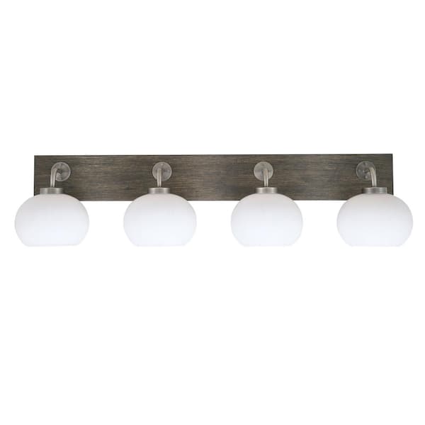 Unbranded Kirby 37.5 in. 4-Light Graphite and Painted Distressed Wood-look Metal Vanity Light
