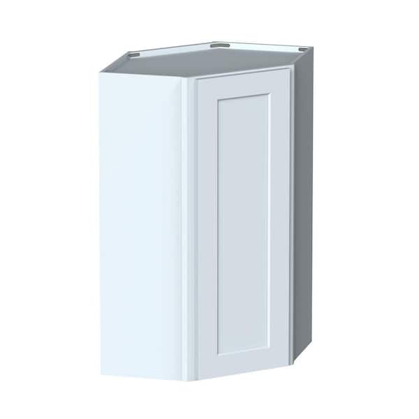24 in. W x 12 in. D x 42 in. H Plywood Ready to Assemble Corner Wall Kitchen Cabinet in Dove Gray Full Overlay Design