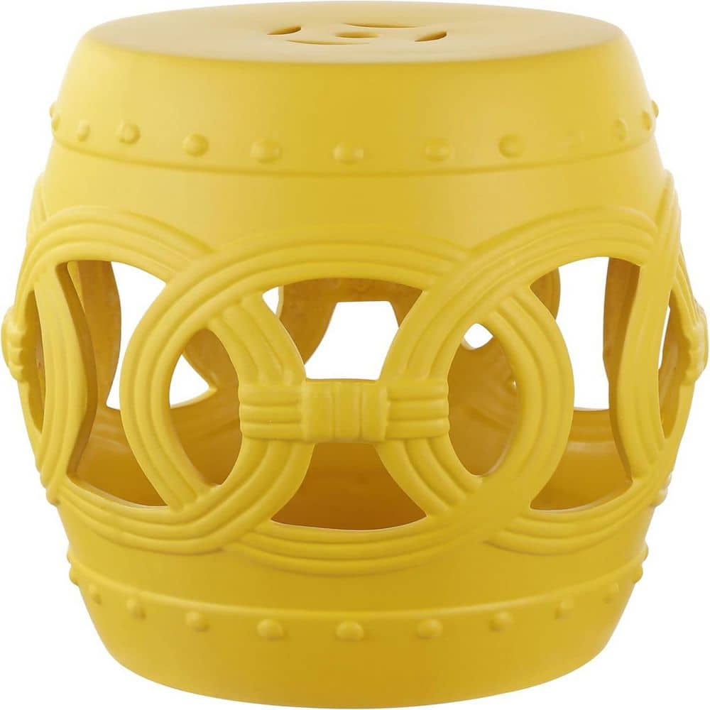 16 in. Chinese Ceramic Drum Indoor/Outdoor Garden Stool, Boho Coastal Classic, Country, Patio, Garden Room, Matte Yellow price history on PriceWatchPro