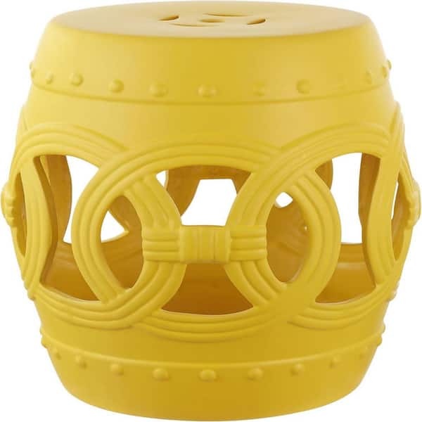 Cubilan 16 in. Chinese Ceramic Drum Indoor/Outdoor Garden Stool, Boho ...