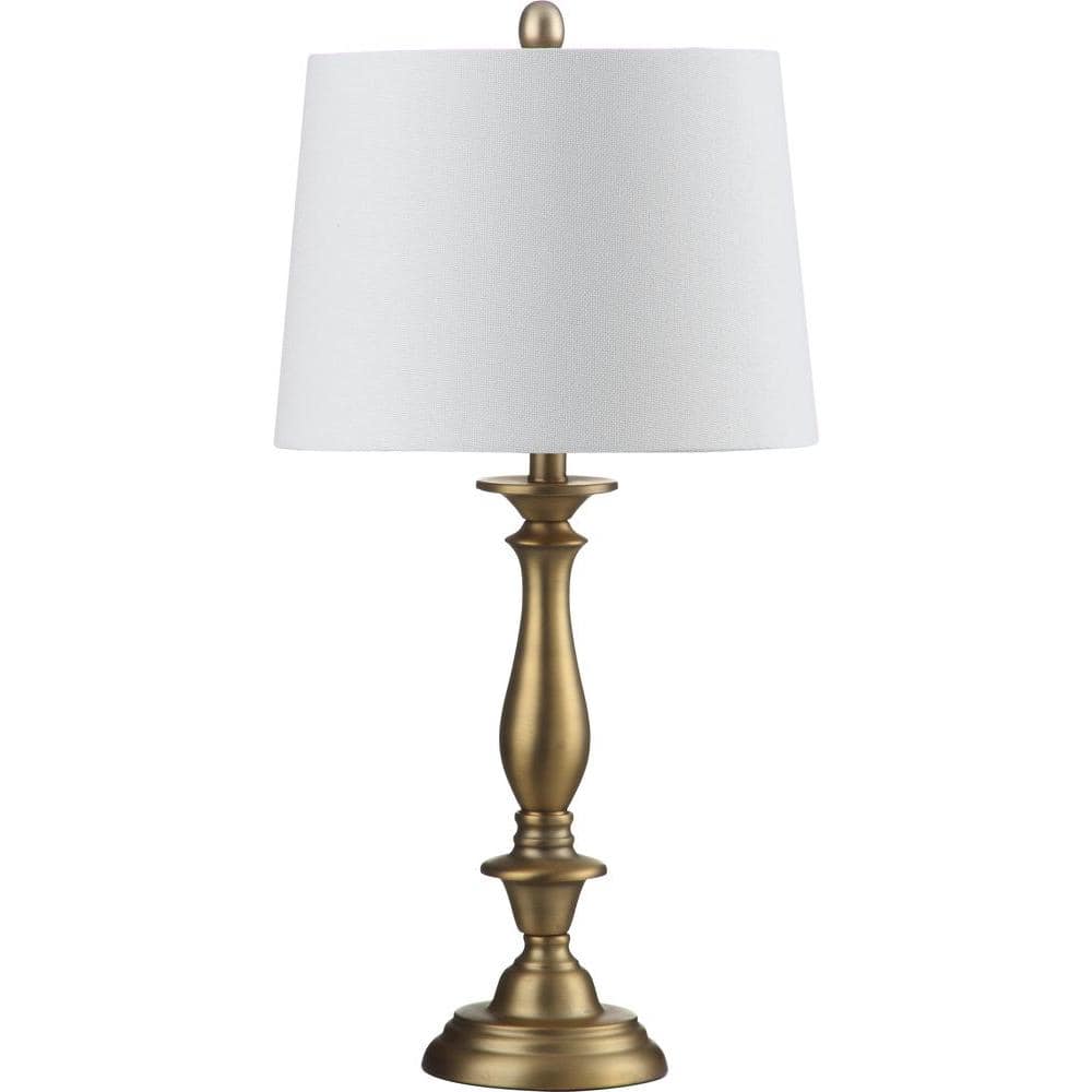 Brighton 29" Gold Candlestick Table Lamp Set with White Shades