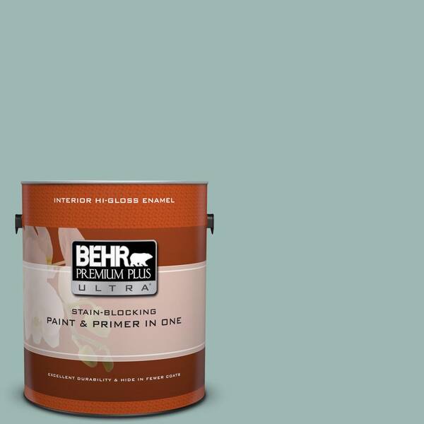 BEHR Premium Plus Ultra 1 gal. #PPU12-08 Opal Silk Hi-Gloss Enamel Interior Paint and Primer in One