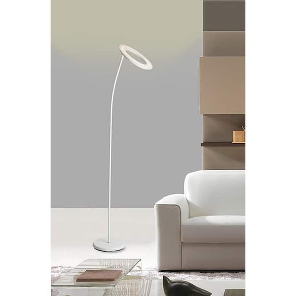 ORE International 73 in. Matte White LED Halo Torchiere Floor Lamp  KTL-7928WH