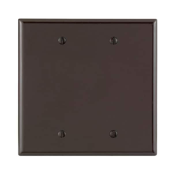 Leviton 2-Gang Brown Blank Plate Plastic Midway/Midsize Wall Plate (1-Pack) 80525