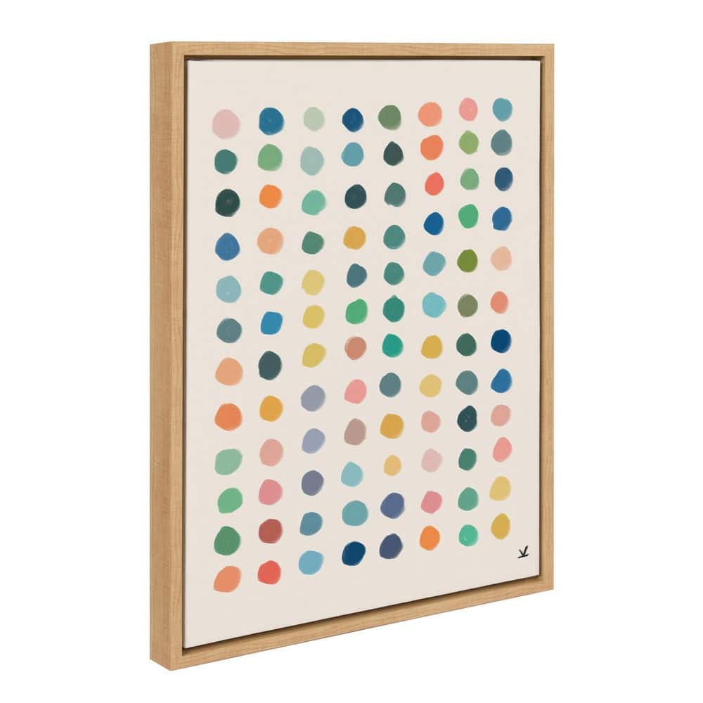Meditation 3 Colorful Polka Dot Framed Canvas Art, 18x24