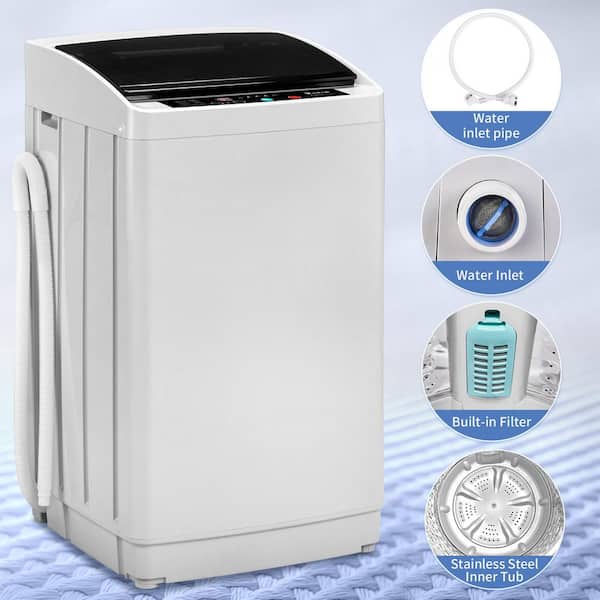 Karl home 1.5 cu ft. Portable Top Load Washer in White Karl home 1.5 cu ft. Portable Top Load Washer in White