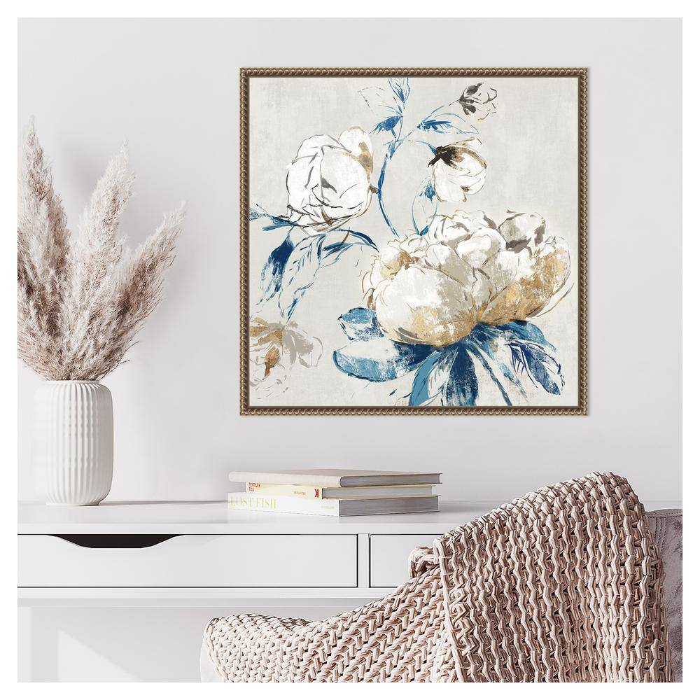 Gold Rosa II Floral Canvas Print with Bronze Frame, 22 x 22 inches