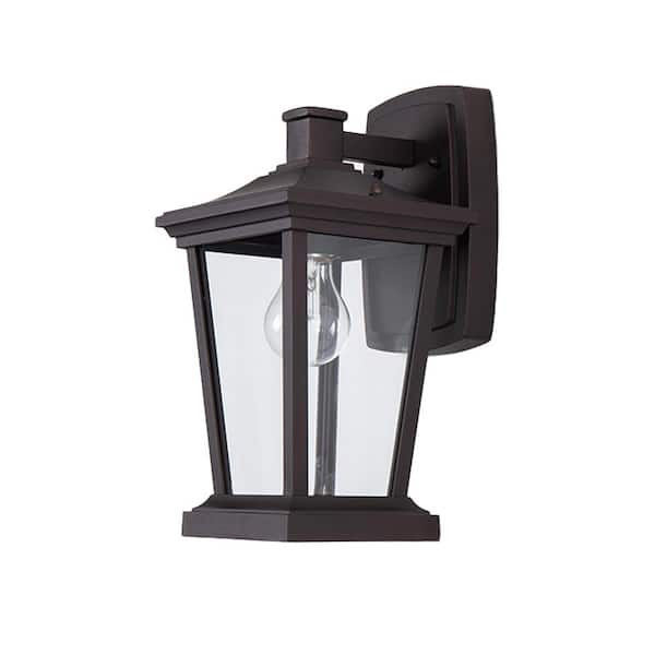 PRIVATE BRAND UNBRANDED Ryder 1-Light Black Outdoor Wall Lantern Sconce