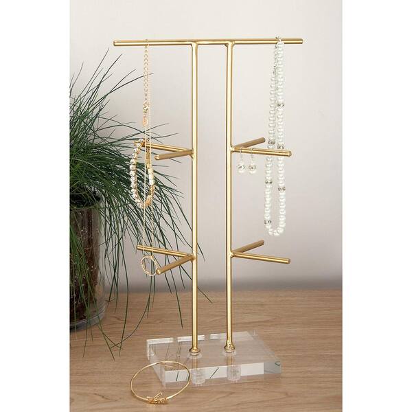 Litton Lane 8 in. x 14 in. Gold Metal and Acrylic Jewelry Holder