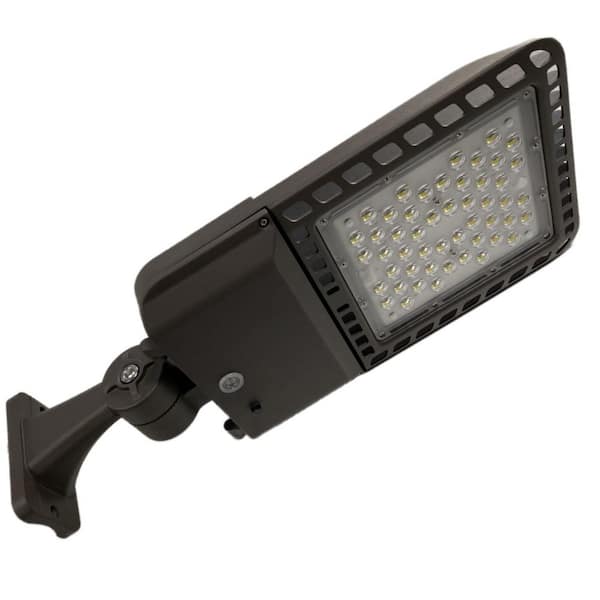 200 Watt 28000 Lumens 150° Bronze Integrated LED Parking Lot Area Flood Light, Arm Mount, 5000K White Dusk to Dawn