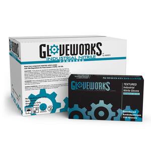Gloveworks Small Blue Nitrile Industrial Powder-Free 5-Mil Disposable Gloves (10-Boxes of 100-Count)